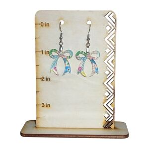 Garden Glitz Bow Acrylic Drop Earrings